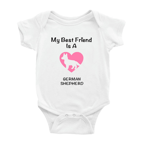 My Best Friend is A German Shepherd Dog Funny Baby Romper Clothes