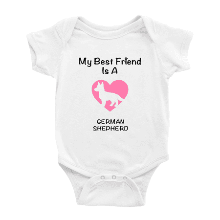 

My Best Friend is A German Shepherd Dog Funny Baby Romper Clothes