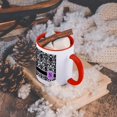 thumbnail image 5 of 3dRose, Personal initial N monogrammed pink black and white damask pattern girly stylish personalized letter, 11oz Two-Tone Red Mug, 5 of 7