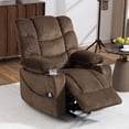 thumbnail image 5 of Power Lift Recliner Chair, Paproos Power Lift Recliner with Massage and Heat for Elderly, Reclining Sofa with Cup Holders & Side Pockets for Living Room, Velvet Fabric, Brown, 5 of 11