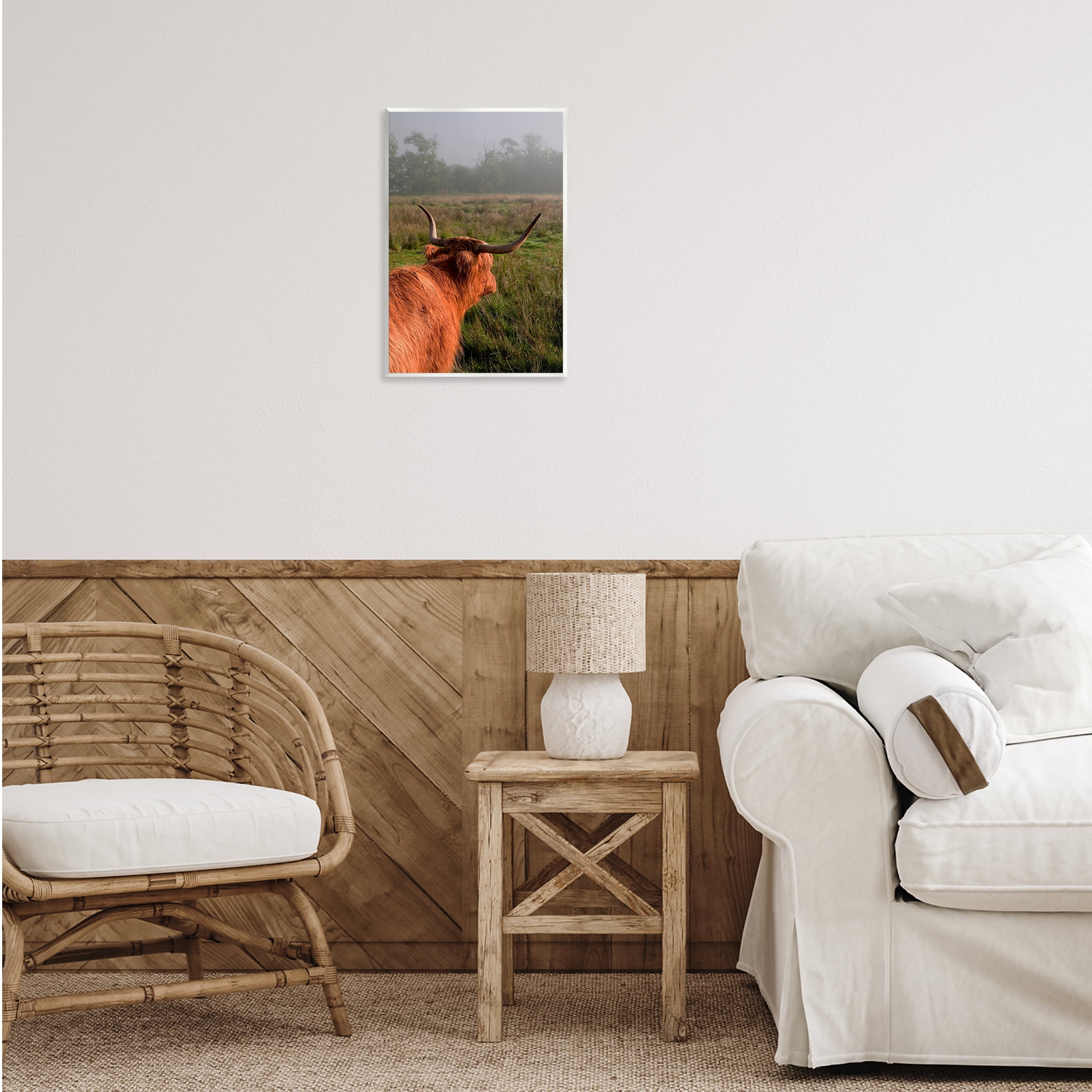 Highland Cow Gazing Out Wall Plaque Art, design by Jenny Rainbow Fine Art