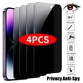 thumbnail image 1 of Protector de pantalla antiespía para iPhone, vidrio de privacidad para modelos 14 Pro Max, 7, 8 Plus, 13, 12, 11 Pro Max, Mini, XR, XS, X, SE, 4 unidades, 1 of 3