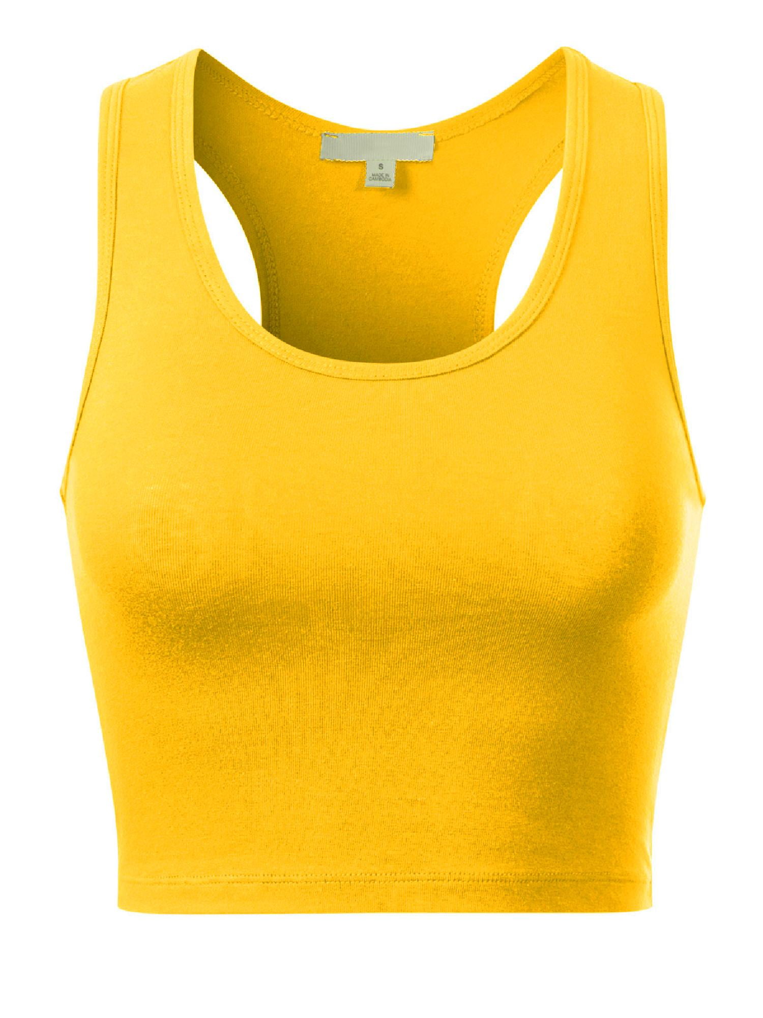 womens yellow sleeveless top