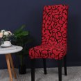 thumbnail image 2 of PiccoCasa Stretch Spandex Dining Chair Slipcovers Floral Seat Cover Set of 4, Red and Black, 2 of 6