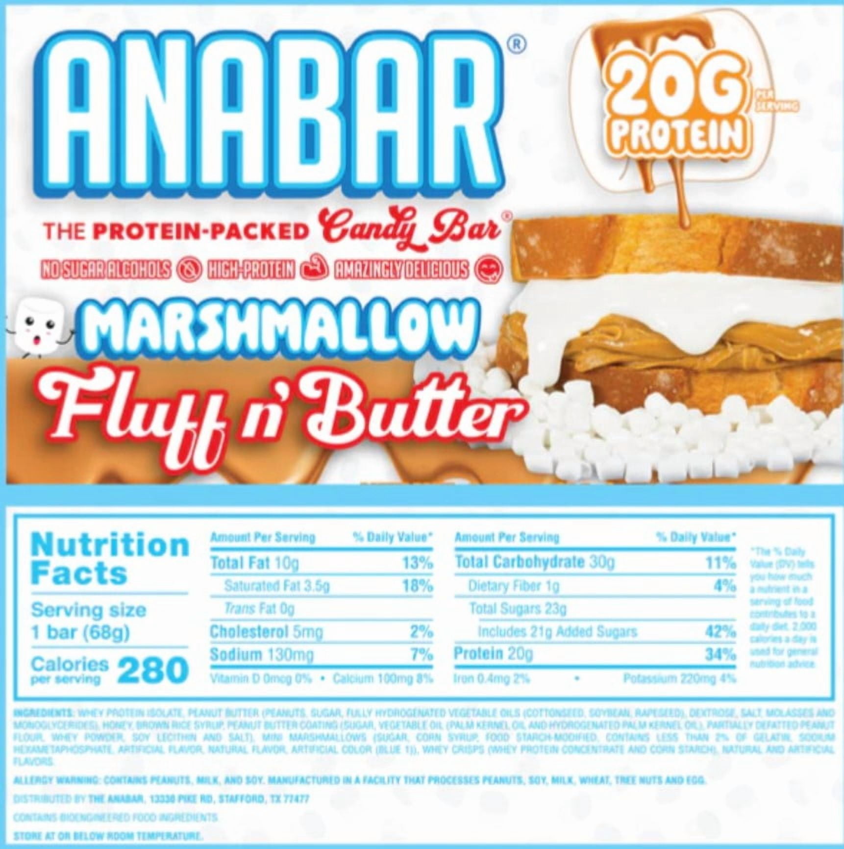 Anabar Fluff and Butter 12 Protein Bars Final Boss Performance 21 Grams