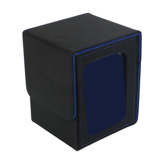 ZheElen Card Deck Box Gaming Card Holder Protective Cards to 100+ Case TCG Display Deck Case Black Blue