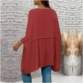 thumbnail image 6 of Jalioing Women's Fall Trendy Tops Plus Size Loose Crew Neck Blouses Oversized Flowy Solid Color Fashion Shirts Outfits, 6 of 8