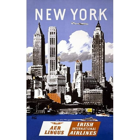 New York Aer Lingus Irish International Airlines Canvas Art - (18 x 24)