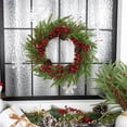 thumbnail image 4 of Artificial Christmas Wreath 22 Inch Christmas Wreaths for Front Door Winter Wreath with Red Berries Pine Cones Needles for Indoor Outdoor Xmas Winter Holidays, 4 of 9