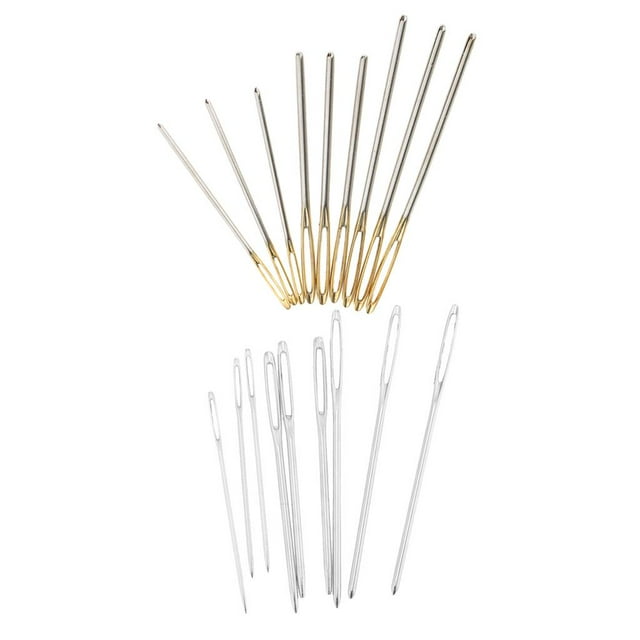 GUOOL 18 Pieces Metal Large Eye Blunt Needles Yarn Needles for Knitting Crochet