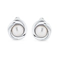 thumbnail image 2 of Bling Jewelry Womens Twist Braided Rope Clip-On Earrings with Simulated Pearl Silver Gold Plated, 2 of 4