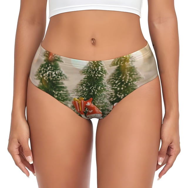 Fotbe Holiday Christmas Stars Calzones Estampados para Mujer – Ropa Interior de Algodón, Cómoda, Suave y Elástica-Medium