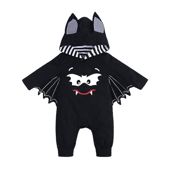 WIBACKER 0-18M Halloween Bat Costumes for Newborn Baby Boy, Cosplay Hoodie Romper for Infant Girls