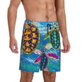 thumbnail image 2 of Balery Little Sea Turtles Pantalones cortos de pijama de punto de algodón para hombre con cinturilla y bolsillos-X-Large, 2 of 6