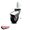 thumbnail image 2 of 3 Inch Bright Chrome Hooded Neoprene Rubber 3/8 Inch Threaded Stem Caster SCC, 2 of 2