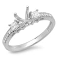 thumbnail image 1 of Dazzlingrock Collection 0.35 Carat (ctw) 14K Princess & Round Diamond Ladies Bridal Semi Mount Engagement Ring 1/3 CT (No Center Stone), White Gold, Size 9, 1 of 1