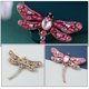 thumbnail image 2 of Broche de libélula con incrustaciones de diamantes de imitación para solapa, bufanda, ropa, abrigo, broche, 2 of 6