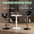 thumbnail image 3 of Bar Stools Set of 4, PU Leather Adjustable Swivel Bar Chairs for Kitchen Counter Island, Modern Armless Shell-Shaped Counter Height Stools for Dining Room Café Pub (Black, Black Base), 3 of 16