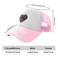 thumbnail image 6 of PAYOHTO Kids Colorful Love Heard Baseball Hat Back Adjustable Mesh Breathable Hats Pink Trucker Cap Outdoor Fishing Sun Caps for Boys or Girls ages 4-10, 6 of 9