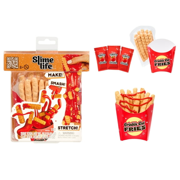 Slime Life French Fries DIY Slime Kit - Unboxing Ingredients to Make, Smash, and Stretch Your Food Slime, Ages 8 