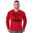thumbnail image 3 of Warning To Avoid Injury Funny Cartoon Men's Big & Tall Long Sleeve Graphic Tee Brisco Brands 2X, 3 of 5