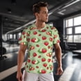 thumbnail image 3 of Wukai Strawberry Floral Print Men's Short-Sleeved Mesh T-Shirt,Quick-Dry Short Sleeve Workout T-Shirt-X-Small, 3 of 8
