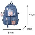 thumbnail image 2 of Mochila Kawaii QOCO con colgante y accesorios Kawaii, bonita mochila para estudiantes, bonita mochila de viaje, mochila escolar Harajuku para adolescentes, 44 x 31 x 14 cm, 2 of 5