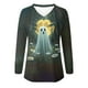 thumbnail image 5 of Ailaofu Ladies Long Sleeve Halloween and Christmas Decorative Basic V-Neck Casual Shirt Fashion Tops, 5 of 5