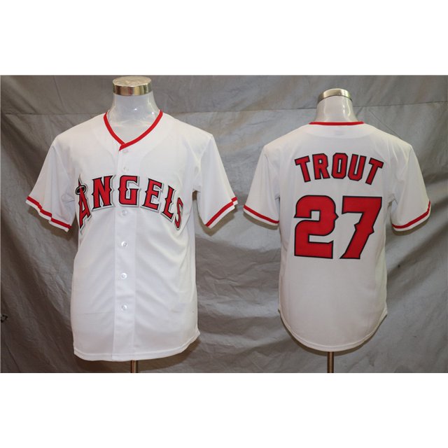 Angels Jersey Uniform Baseball Uniform 27#17 Fan Elite Baseball Uniform Button T-Sleeve Sports Shirt