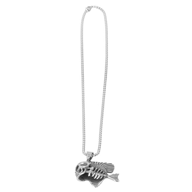 Collar colgante, collar de cadena con colgante con patrón de pez y calavera, collar tipo suéter, el mejor de su clase