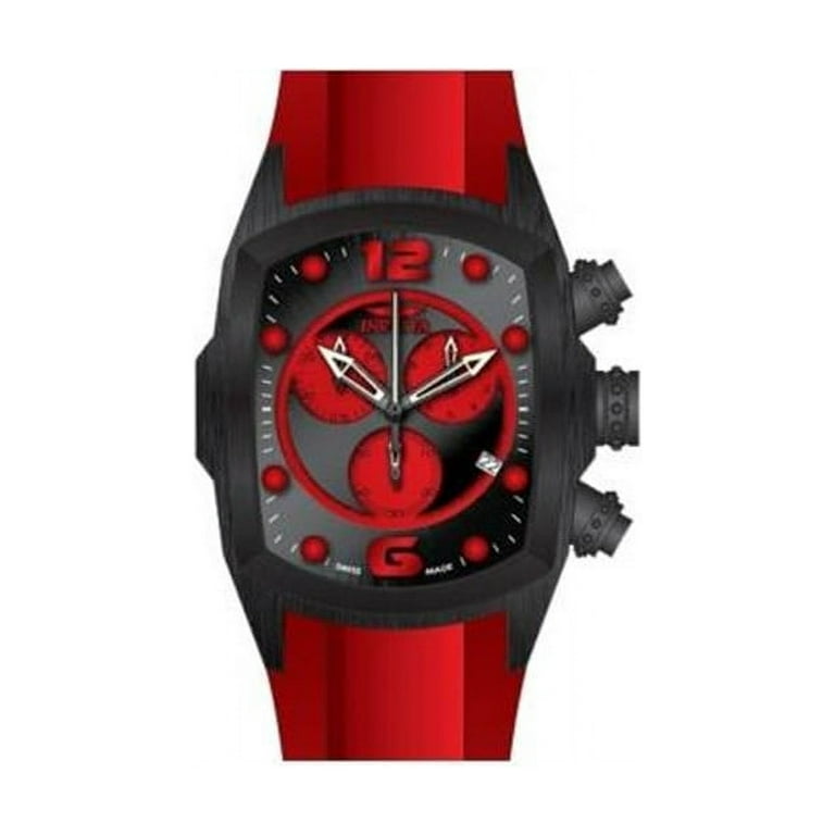 Invicta Men's 6728 Lupah Chronograph Black Ion-Plated Red Rubber