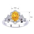thumbnail image 5 of SuperJeweler 1 Carat Oval Shape Citrine and Halo Diamond Ring In Sterling Silver For Women, 5 of 6