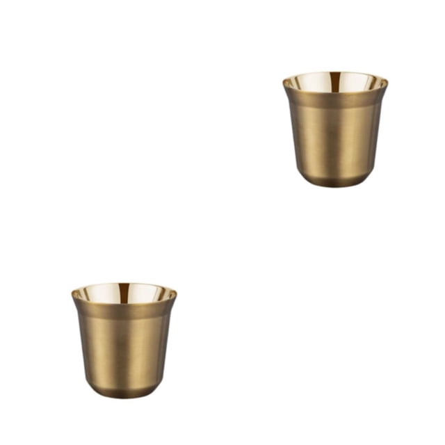 Tazas de café de doble pared Bearachild 80ML Oro 2piezas