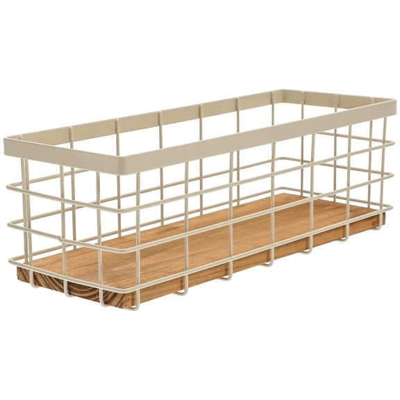 FELTECHELECTR Small Wire Basket Storage Basket Metal 1Pack 9.92x3.74x3.54in