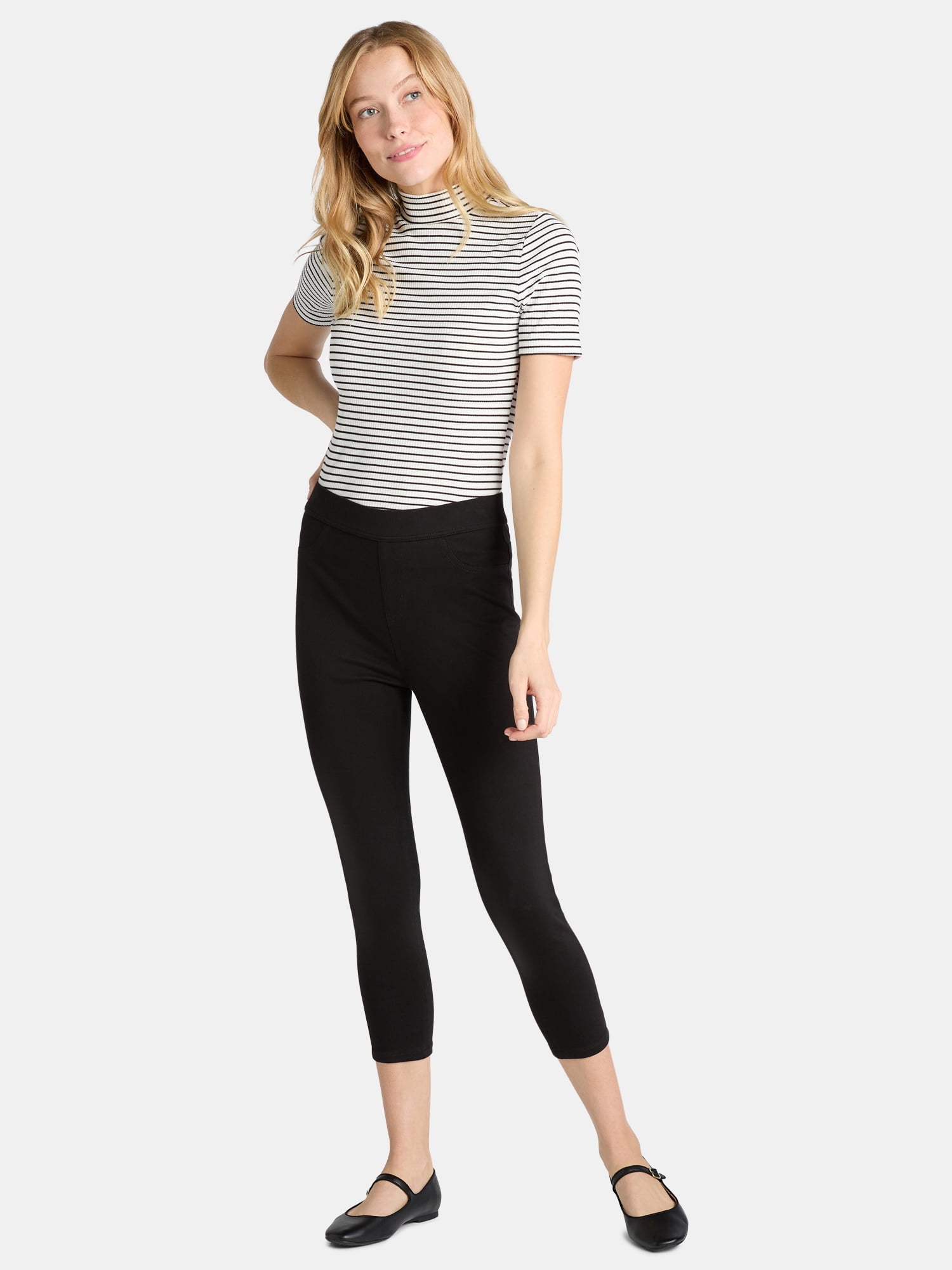 Time and Tru Women's Capri Jeggings, Sizes XS-XXXL