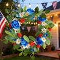 thumbnail image 4 of Wozhuo Independence Day Wreath for Front Door, Patriotic Holiday Decor for Windows Porches, 4 of 8