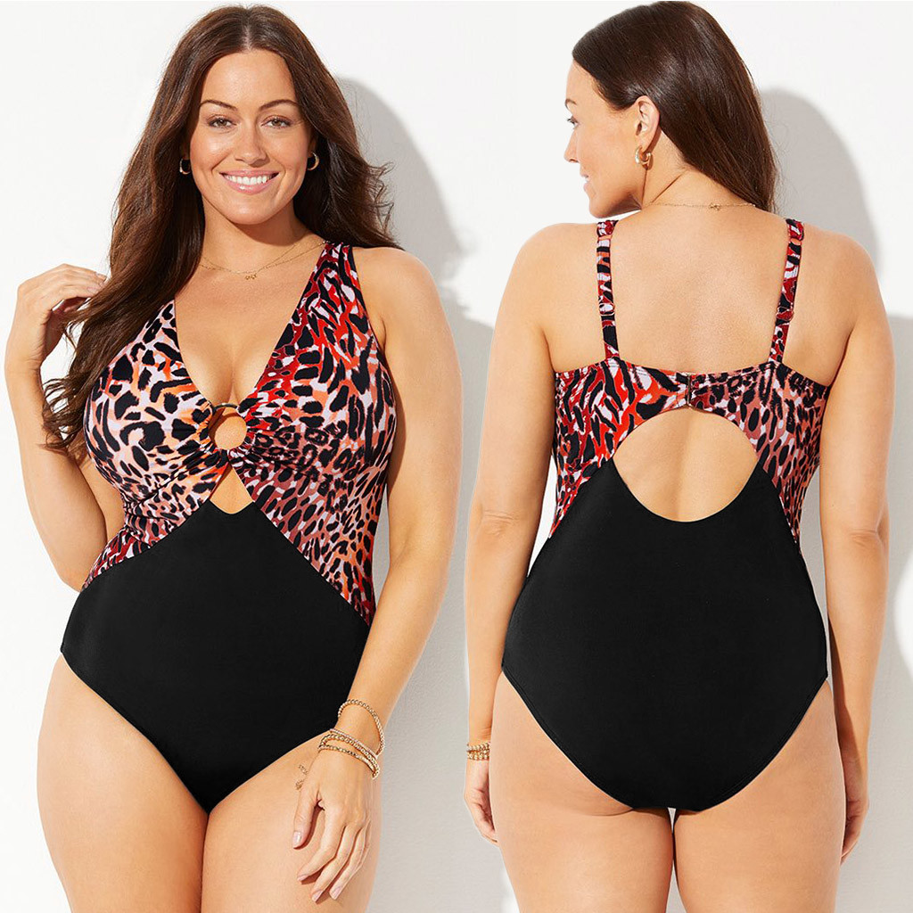 leopard 1 piece bathing suit