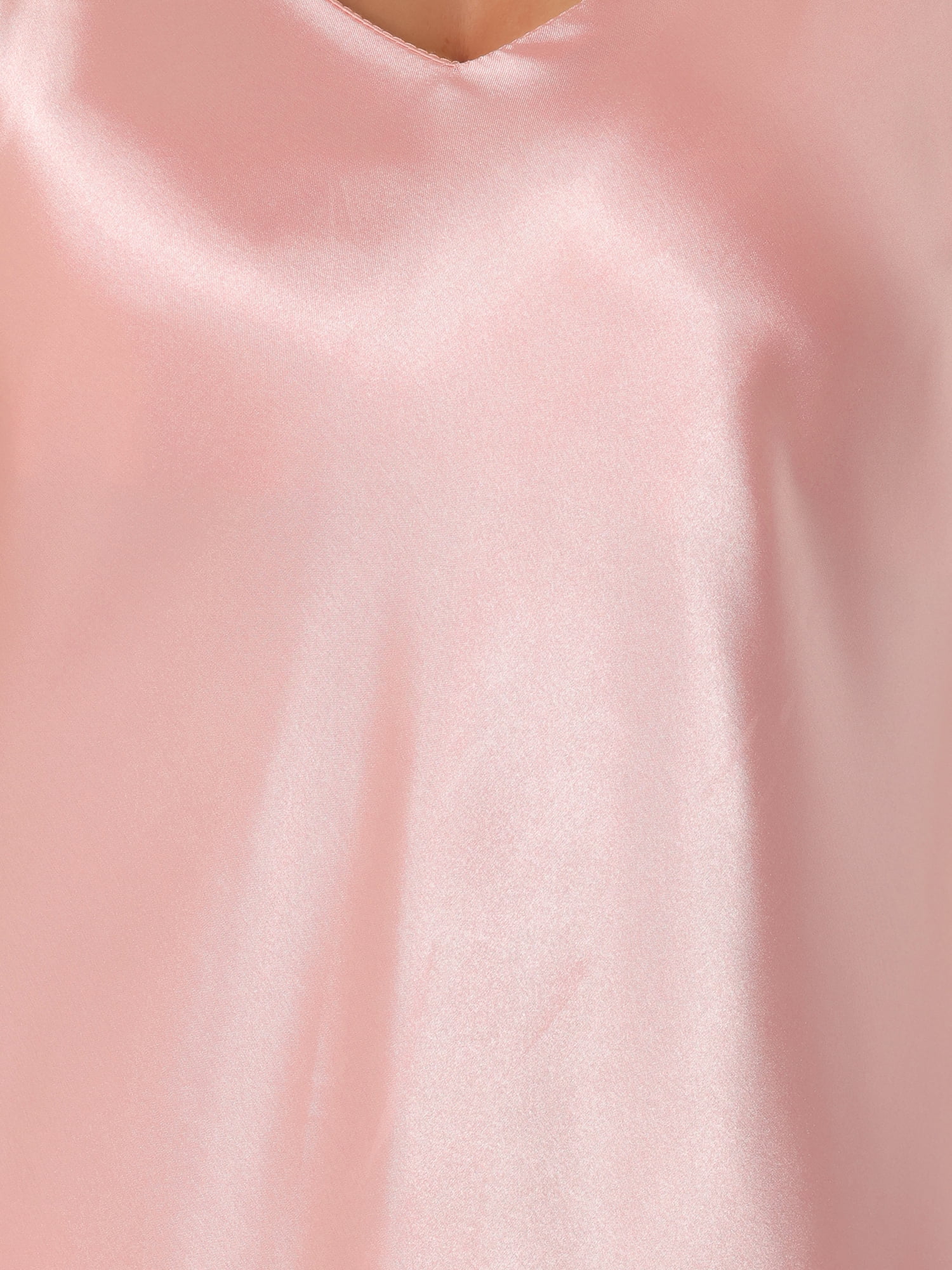 DARING DIVA Satin V Neck Spaghetti Strap Silky Maxi Dress 2XL Pink