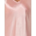 thumbnail image 5 of CURVOSPORT Women's Satin Cami Dress Spaghetti Straps V Neck Elegant Maxi Slip Dresses S Pink, 5 of 6