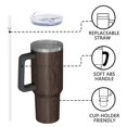 thumbnail image 4 of 40oz Tumbler with Handle and Straw, Vacuum Insulated Stainless Steel Travel Mug, Fits Car Cup Holder, Wood Print, 4 of 6