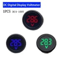 thumbnail image 2 of 1PCS DC4-100V DC LED Digital Display Car Round Two-wire Voltmeter Tester Panel Green, 2 of 3