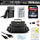 16GB Accessory Kit For Nikon COOLPIX P530 P520 P510 P500 P100 Digital Camera Includes 16GB High Speed SD Memory Card + (1100