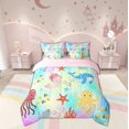 thumbnail image 2 of Erosebridal Kawaii Octopus Bedding Sets Twin Size, Cartoon Whale Starfish Comforter Sets with Sheets, Colorful Scale Reversible Bedding Twin Size, Microfiber Room Decorative, 7pcs, 2 of 6