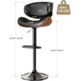 thumbnail image 4 of Bar Stools Adjustable Swivel Barstools Counter Stools with Back Sets of 2, Mid-Century Modern PU Leather Upholstered Counter Height Barstools, Kitchen Island Bar Chairs, Black, 4 of 10