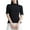 Black, variant on Women's T-Shirts Turtle Neck Slim Fit Half Elbow Sleeve Tight Tops Tee for Everyday Style