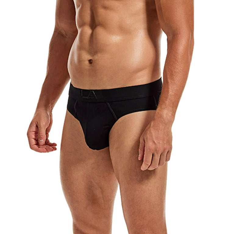 Zuwimk Mens Underwear ,Mens Micro Mesh Briefs Soft Breathable Pouch  Underwear Black,L 