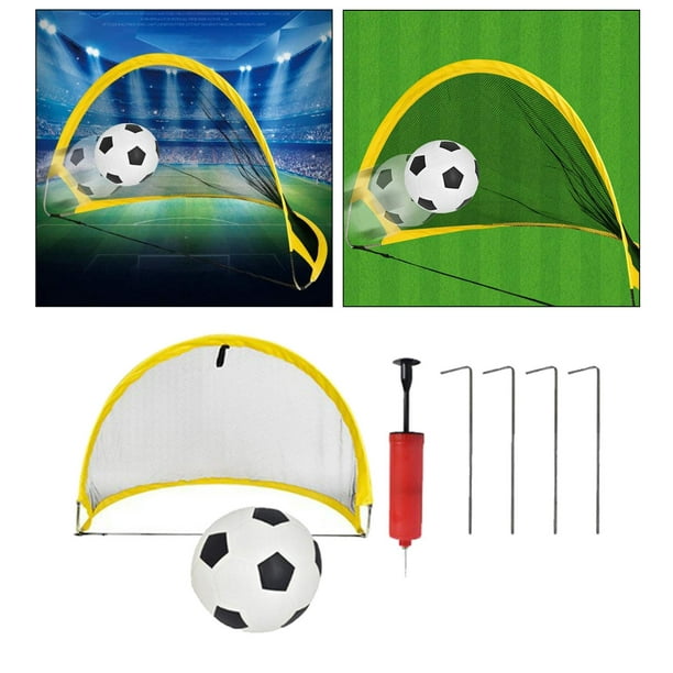 Bunblic Portable Football Soccer Goals Nets, Ball, Pump & Pegs Kids Childrens Junior Fun Small Training Practice Set - 120cm Other 120cm
