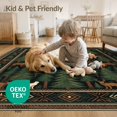 thumbnail image 4 of ODIKA 8'x10' Washable Area Rug Durable, Non-Slip Paw Print Rustic With Centered Woodland Wildlife Emblem Cabin Bear Refined for Living Room, Under Sectional, Family, 4 of 7