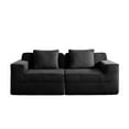 thumbnail image 5 of Newest Modular 2 Seat Loveseat Boneless Sofa, Cloud Sectional Couch,Deep Seat, Modern Modular 2-Seat Sofa Couch,Throw Pillows Corduroy Fabric Black, 5 of 10