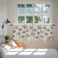 thumbnail image 3 of Farmhouse Dandelion Tier Curtains 36 Inch Length, Spring Modern Country Flower Black Beige Cafe Short Curtains for Bathroom Sink, Small Kitchen Curtain Light Filtering Drapes 2 Panels 27.5"Wx36"L, 3 of 8
